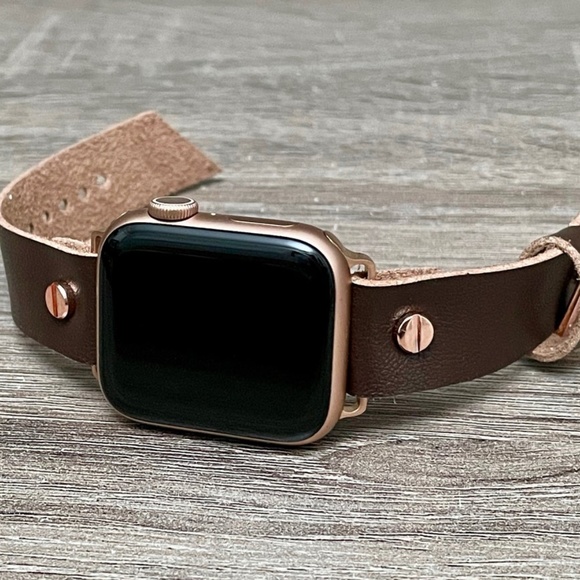 18mm Dark Brown Vegan Leather Apple iWatch Band